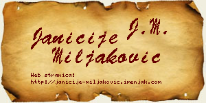 Janićije Miljaković vizit kartica